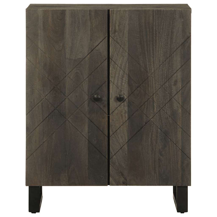 Sideboard Schwarz 60X33X75 Cm Massivholz Mango Weiß