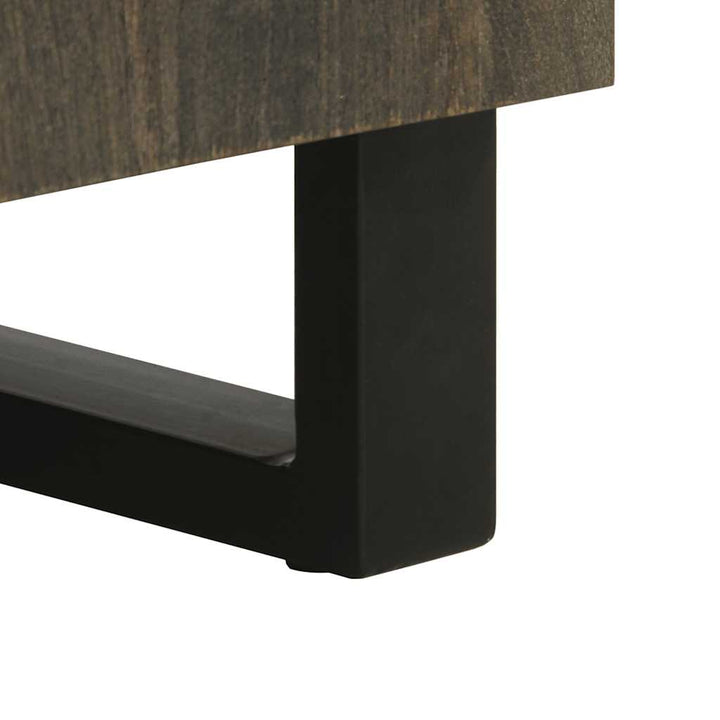 Sideboard Schwarz 60X33X75 Cm Massivholz Mango Weiß