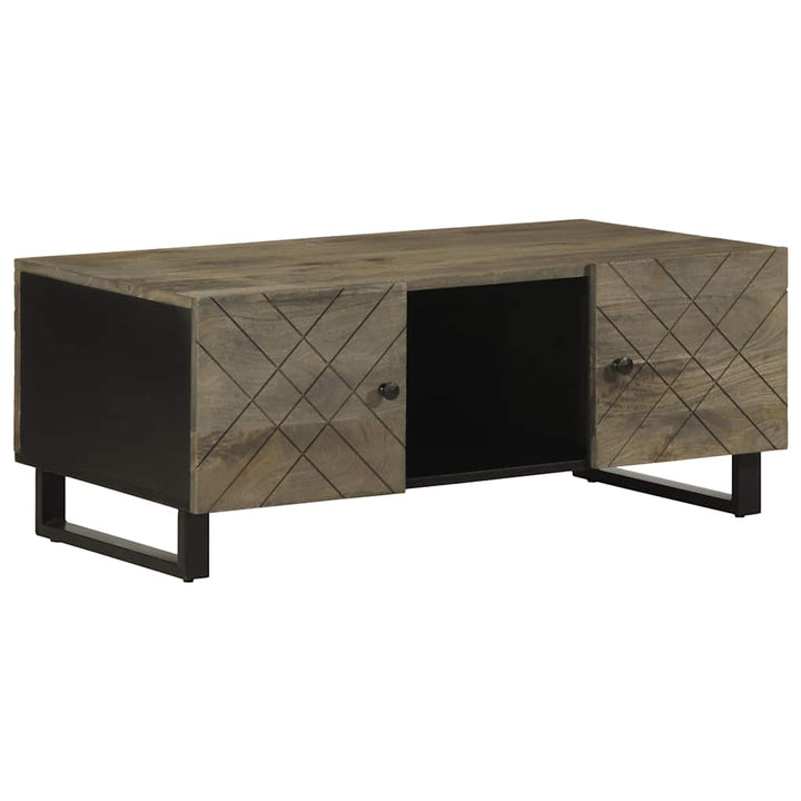 Couchtisch Schwarz 100X54X40 Cm Massivholz Mango