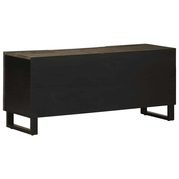 Tv-Schrank Schwarz 105X33X46 Cm Massivholz Mango Weiß