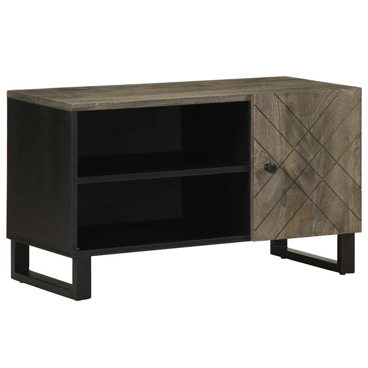 Tv-Schrank 80X33X46 Cm Massivholz Mango Weiß