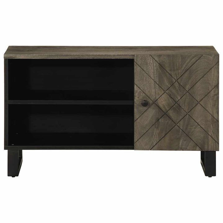 Tv-Schrank 80X33X46 Cm Massivholz Mango Weiß