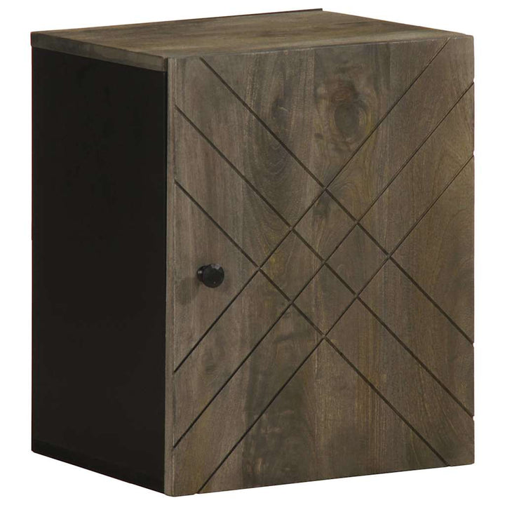 Bad-Wandschrank Schwarz 38X33X48 Cm Massivholz Mango