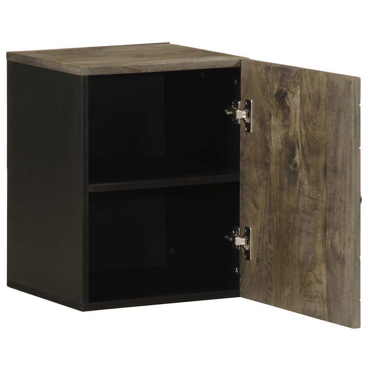 Bad-Wandschrank Schwarz 38X33X48 Cm Massivholz Mango