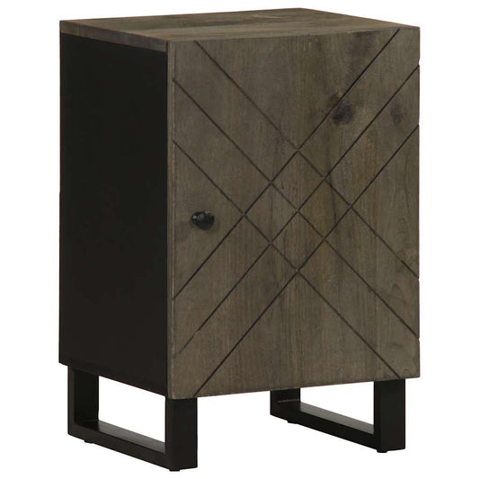 Badschrank Schwarz 38X33X58 Cm Massivholz Mango