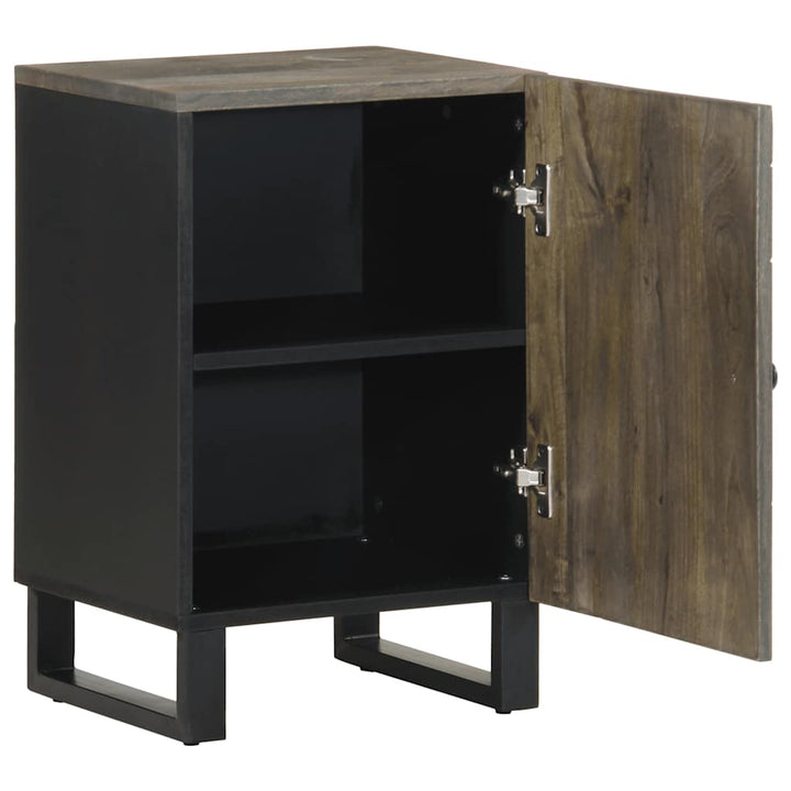 Badschrank Schwarz 38X33X58 Cm Massivholz Mango