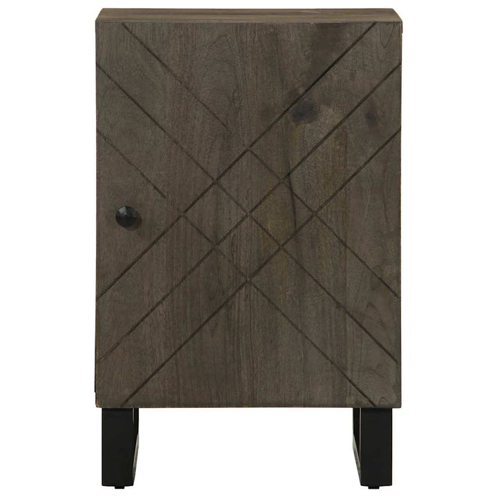 Badschrank Schwarz 38X33X58 Cm Massivholz Mango