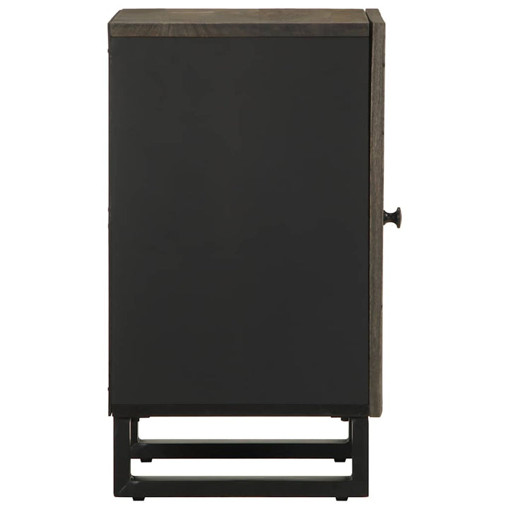 Badschrank Schwarz 38X33X58 Cm Massivholz Mango