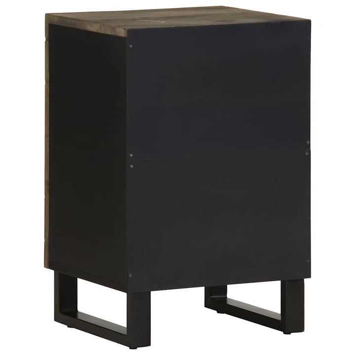 Badschrank Schwarz 38X33X58 Cm Massivholz Mango