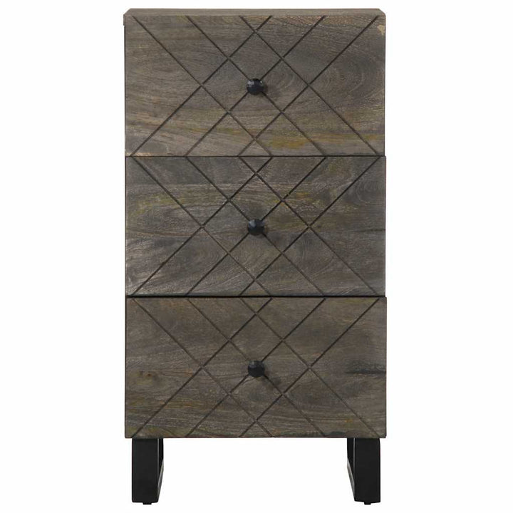 Sideboard Schwarz 40X33X75 Cm Massivholz Mango