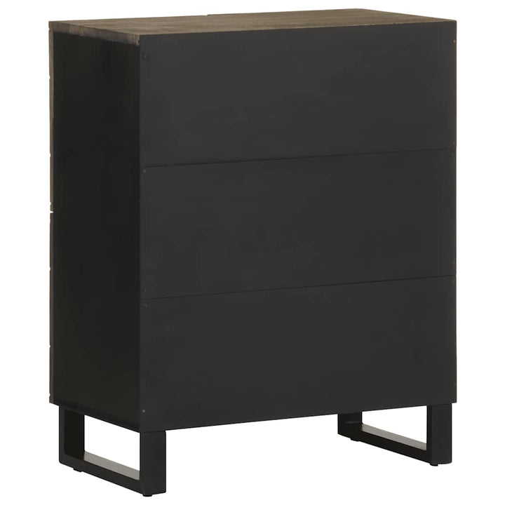 Sideboard Schwarz 60X33X75 Cm Massivholz Mango