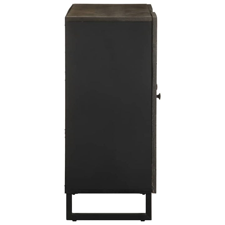 Sideboard Schwarz 90X33X75 Cm Massivholz Mango