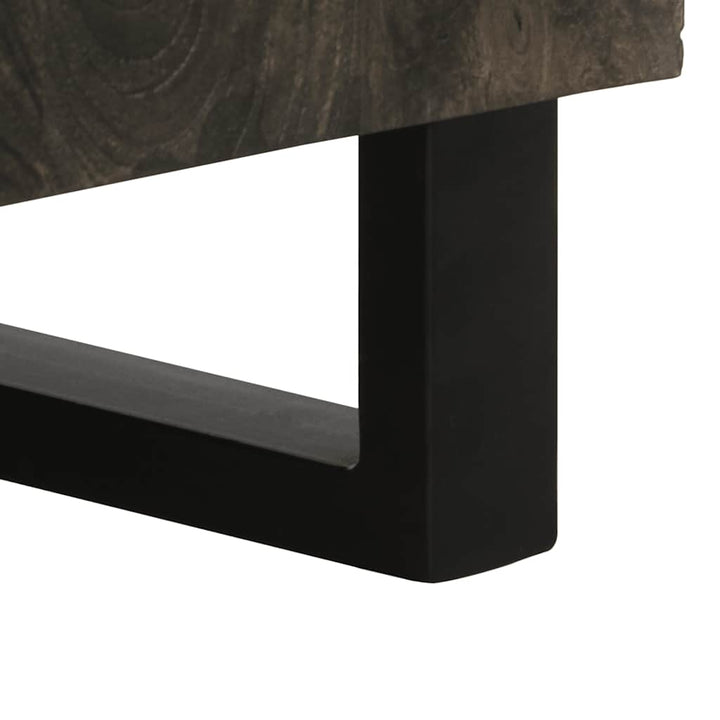 Sideboard Schwarz 90X33X75 Cm Massivholz Mango