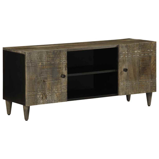 Tv-Schrank Hellgrau 105X33,5X46 Cm Massivholz Mango