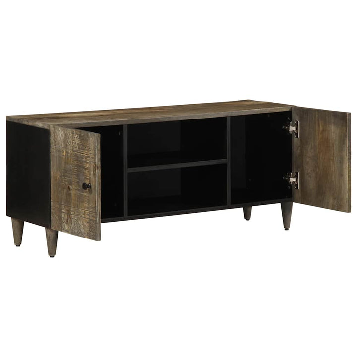 Tv-Schrank Hellgrau 105X33,5X46 Cm Massivholz Mango