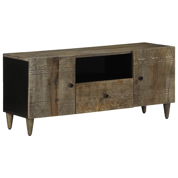 Tv-Schrank Hellgrau 105X33,5X46 Cm Massivholz Mango