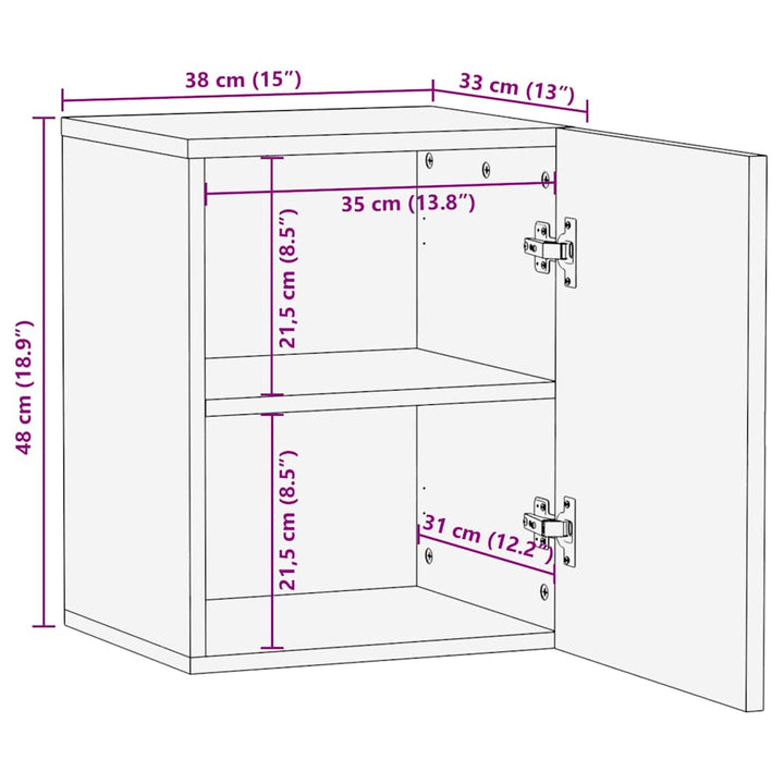 Bad-Wandschrank 38X33X48 Cm Massivholz Mango Weiß