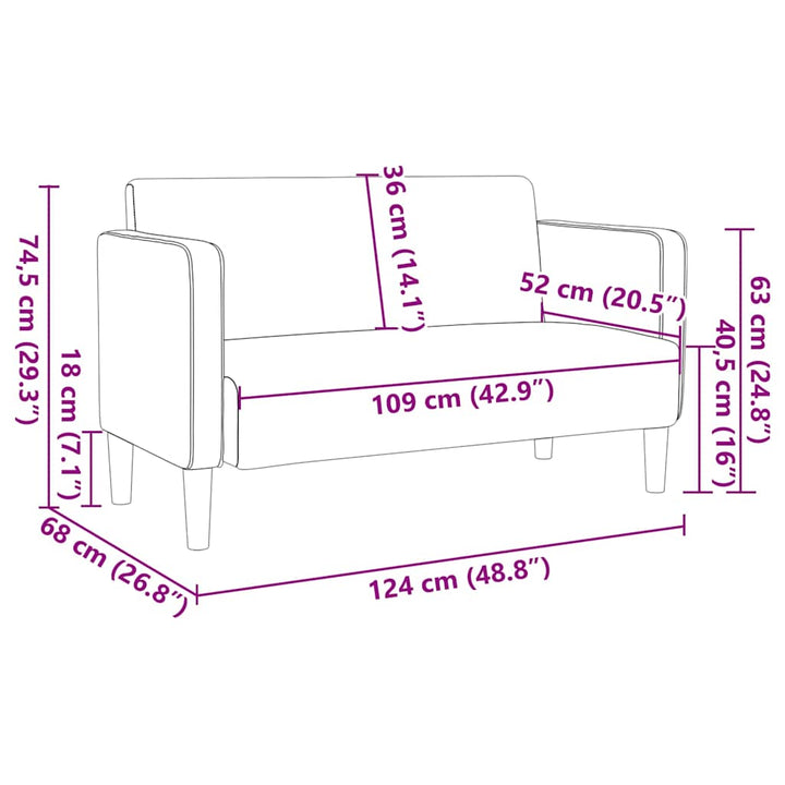 Zweisitzer-Sofa 109 Cm Cordstoff