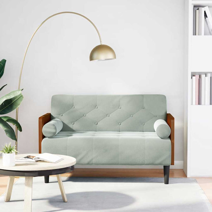 Zweisitzer-Sofa Mit Nackenrollen 110 Cm Samt