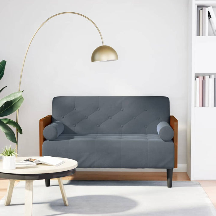 Zweisitzer-Sofa Mit Nackenrollen 110 Cm Samt