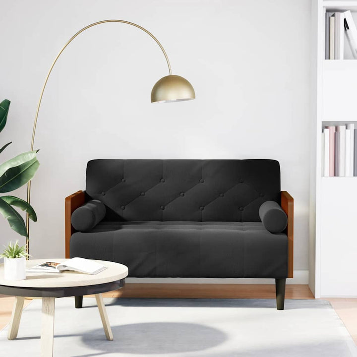 Zweisitzer-Sofa Mit Nackenrollen 110 Cm Samt