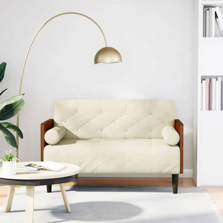 Zweisitzer-Sofa Mit Nackenrollen 110 Cm Samt