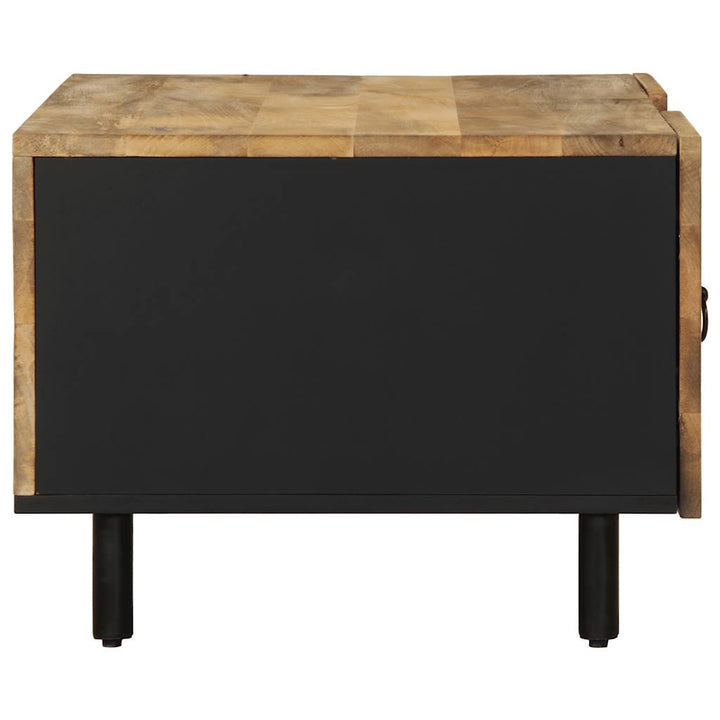 Couchtisch Schwarz 100X54X40 Cm Raues Mangoholz