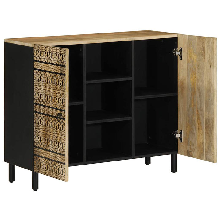 Sideboard 90X33,5X75 Cm Raues Mangoholz