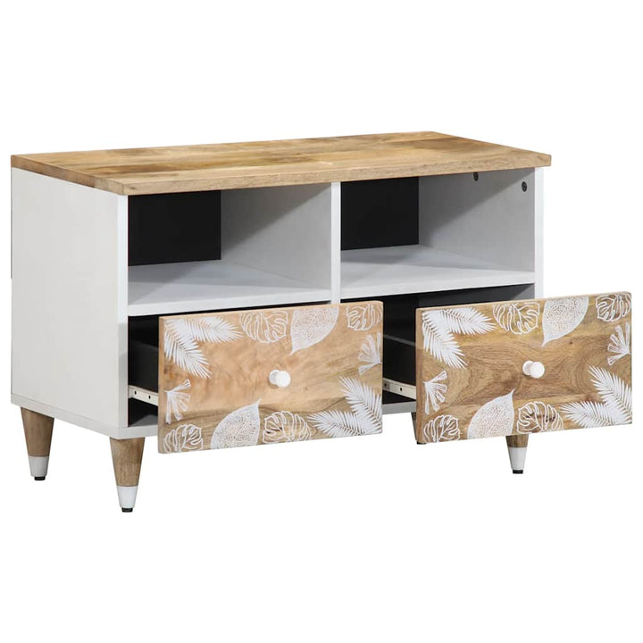 Tv-Schrank 70X33,5X46 Cm Massivholz Mango