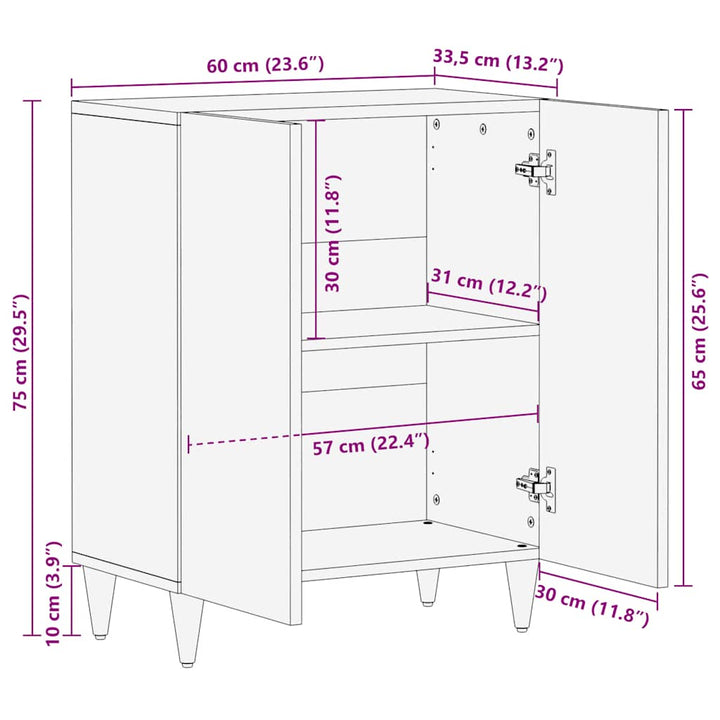 Sideboard 60X33,5X75 Cm Mangoholz