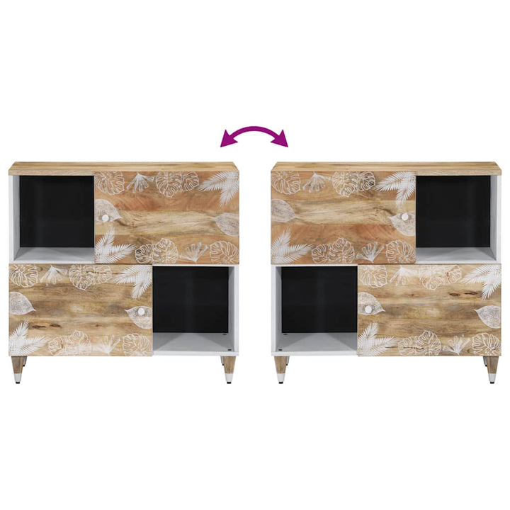 Sideboard 80X33,5X75 Cm Massivholz Mango