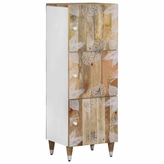 Highboard 40X33,5X110 Cm Massivholz Mango Natur