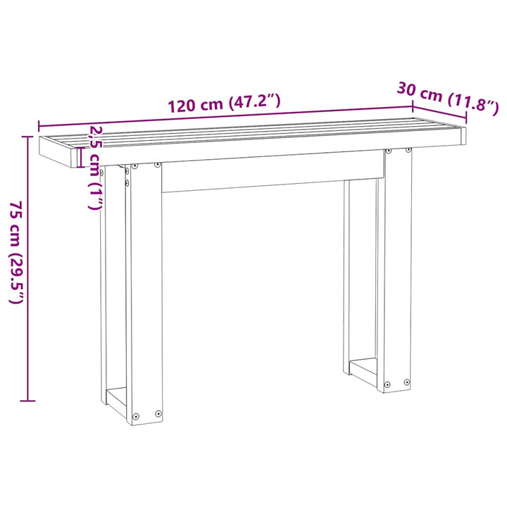 Konsolentisch Noain -Beine 120X30X75 Cm Massivholz Kiefer