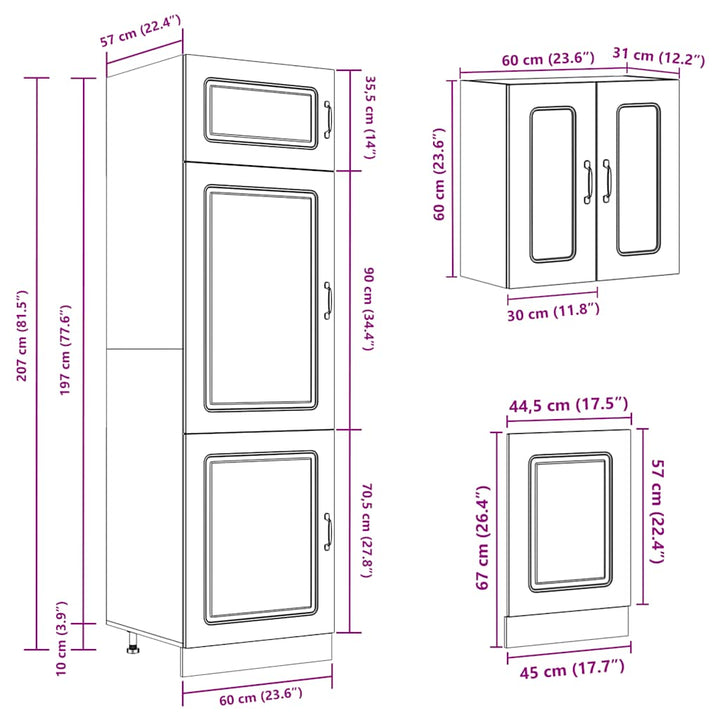 8-Tlg. Küchenschrank-Set Kalmar Holzwerkstoff