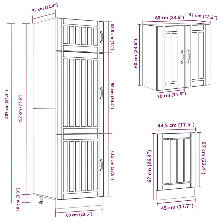 8-Tlg. Küchenschrank-Set Kalmar Holzwerkstoff