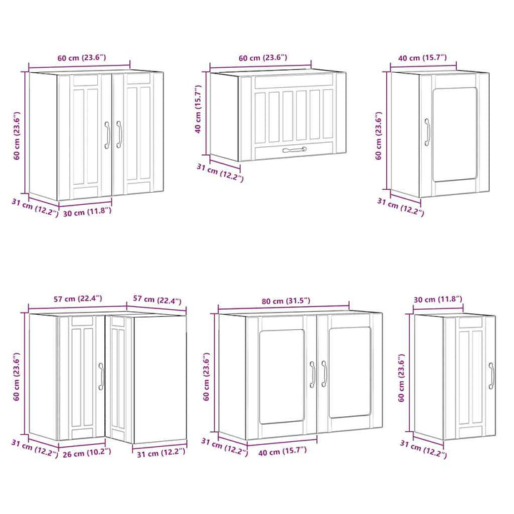 11-Tlg. Küchenschrank-Set Lucca Holzwerkstoff