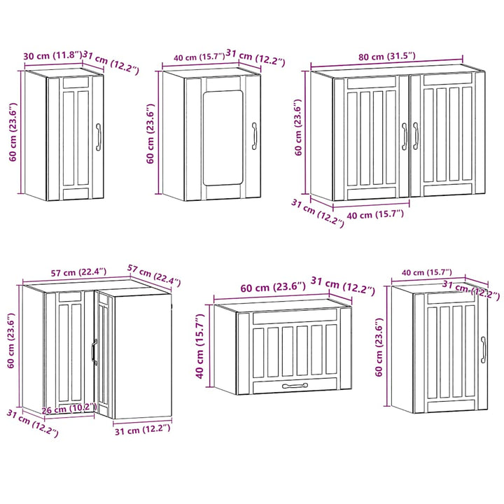 11-Tlg. Küchenschrank-Set Kalmar Holzwerkstoff