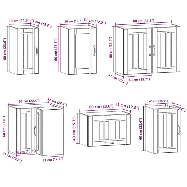 11-Tlg. Küchenschrank-Set Holzwerkstoff Weiß