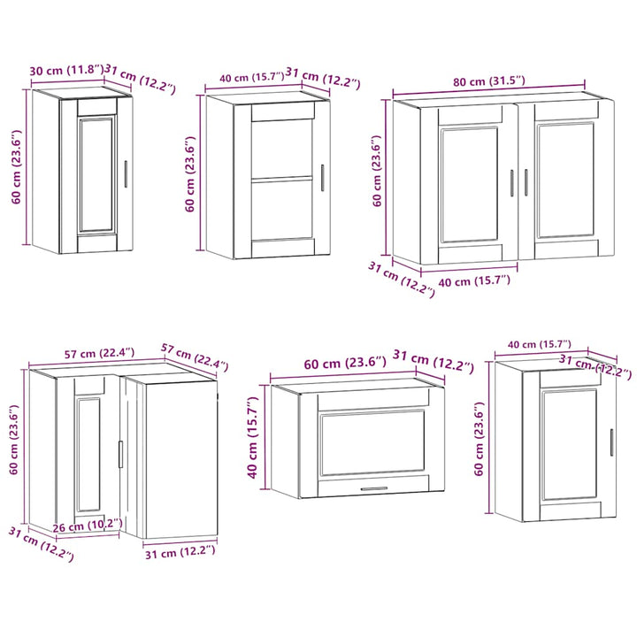 11-Tlg. Küchenschrank-Set Holzwerkstoff Weiß