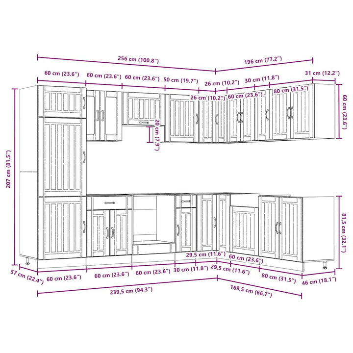 14-Tlg. Küchenschrank-Set Lucca Holzwerkstoff