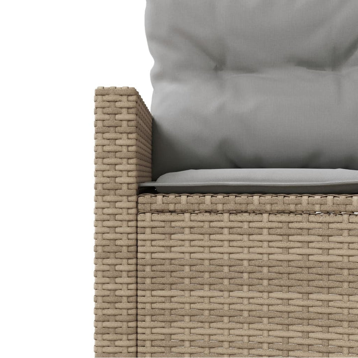 Gartensofa Mit Kissen Beige Poly-Rattan Beige Und Hellgrau