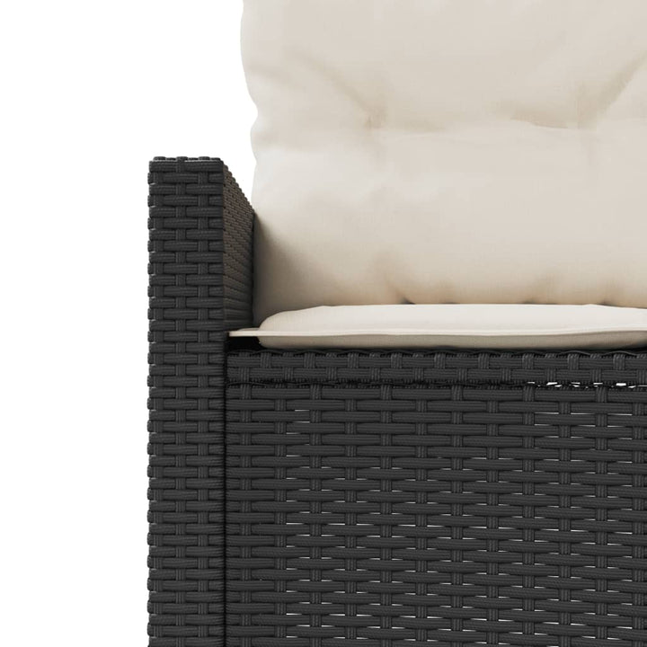 Gartensofa Mit Tisch Und Kissen Schwarz Poly-Rattan Schwarz Und Creme