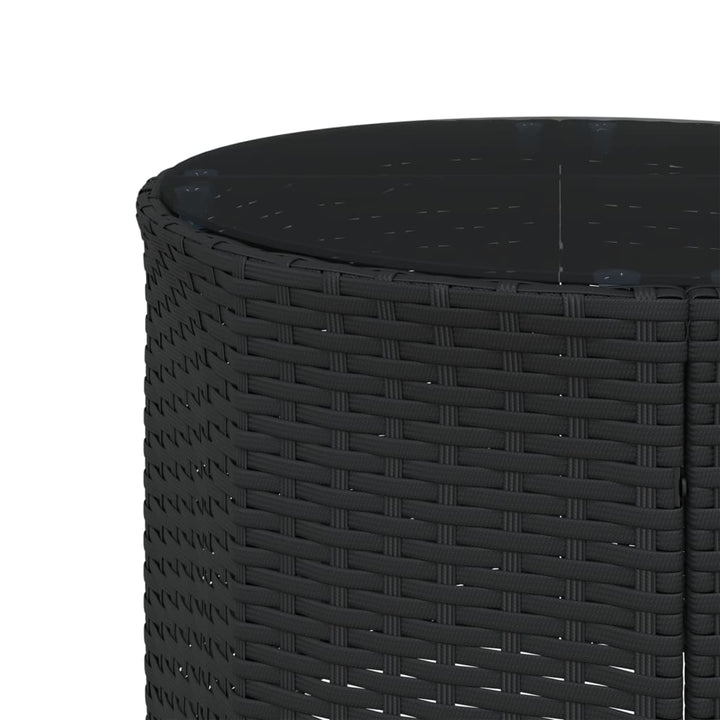 Gartensofa Mit Tisch Und Kissen Schwarz Poly-Rattan Schwarz Und Creme