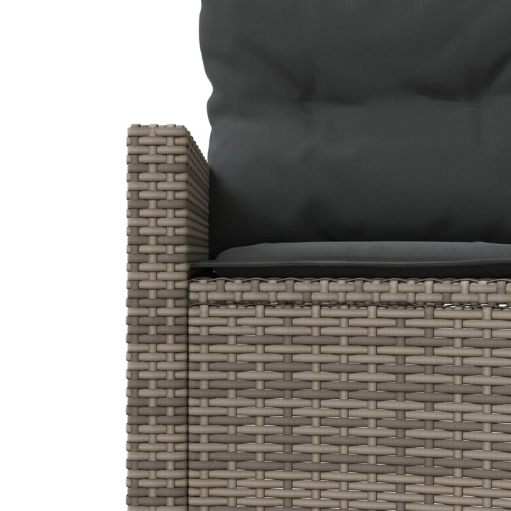 Gartensofa Mit Tisch Und Kissen Grau Poly Rattan Grau Und Dunkelgrau