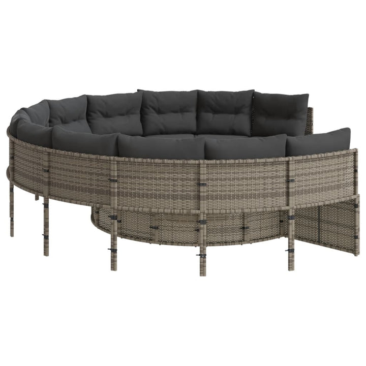 Gartensofa Mit Kissen Grau Poly Rattan Grau Und Dunkelgrau