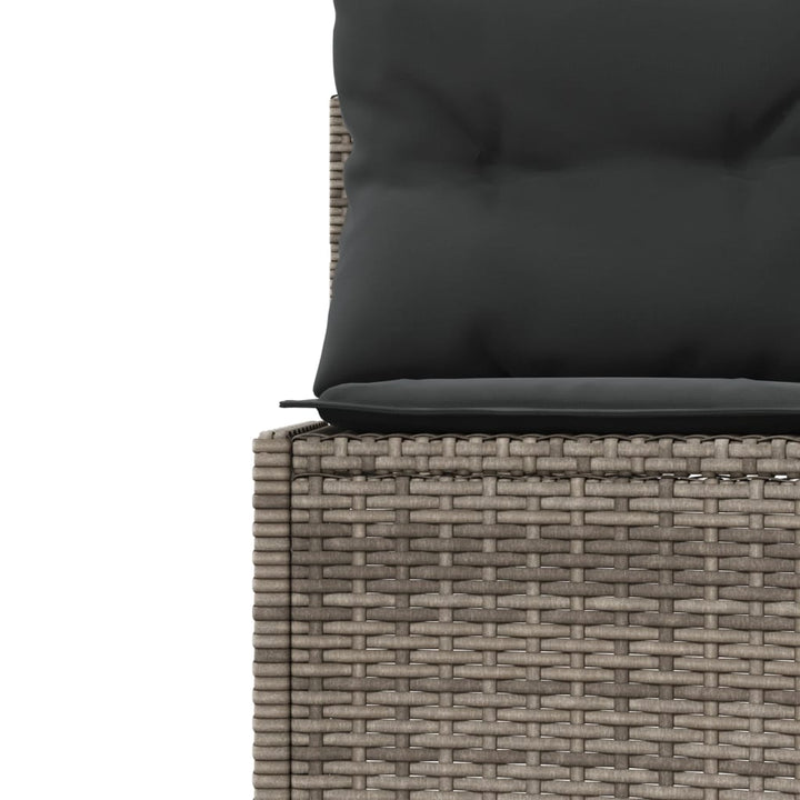 Gartensofa Mit Kissen Grau Poly Rattan Grau Und Dunkelgrau