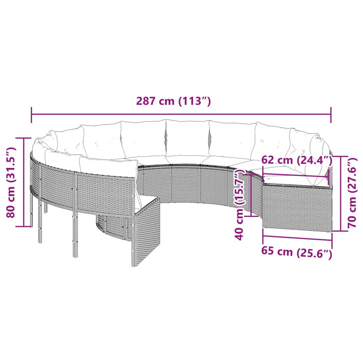 Gartensofa Mit Kissen Grau Poly Rattan Grau Und Dunkelgrau