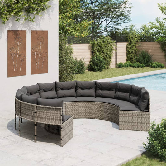 Gartensofa Mit Kissen Grau Poly Rattan Grau Und Dunkelgrau