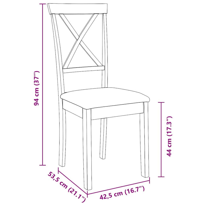 Esszimmerstühle Mit Kissen 2 Stk. Braun Massivholz Gummibaum