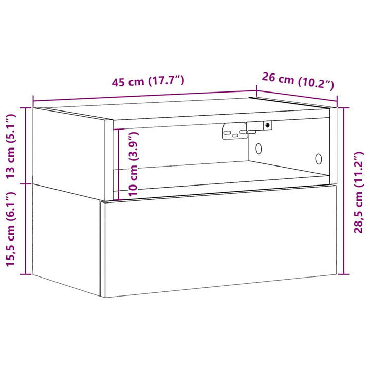 Wand-Nachttische 2 Stk. 45X26X28,5 Cm